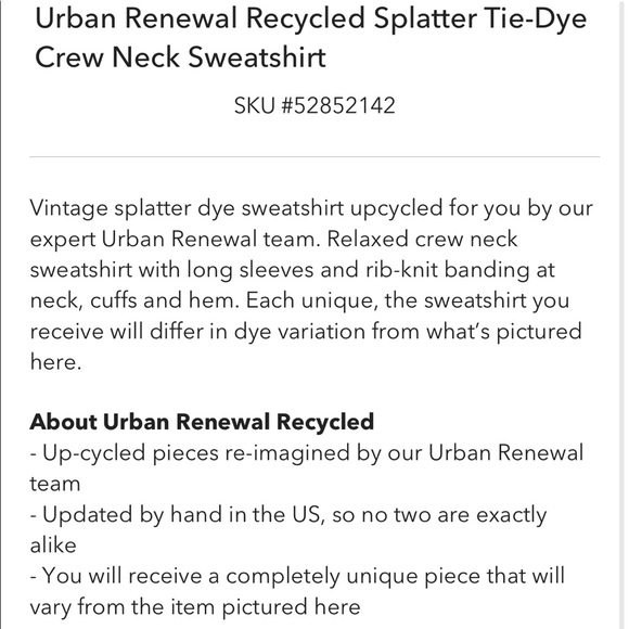 Recycled Splatter Tie-dye Crew Neck Sweatshirt In Purple Multi URBAN OUTFITTERS - Picture 2 of 5